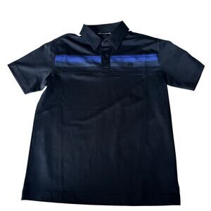 Travis Mathew Golf Polo Shirt - Youth Large - Blue Stripe